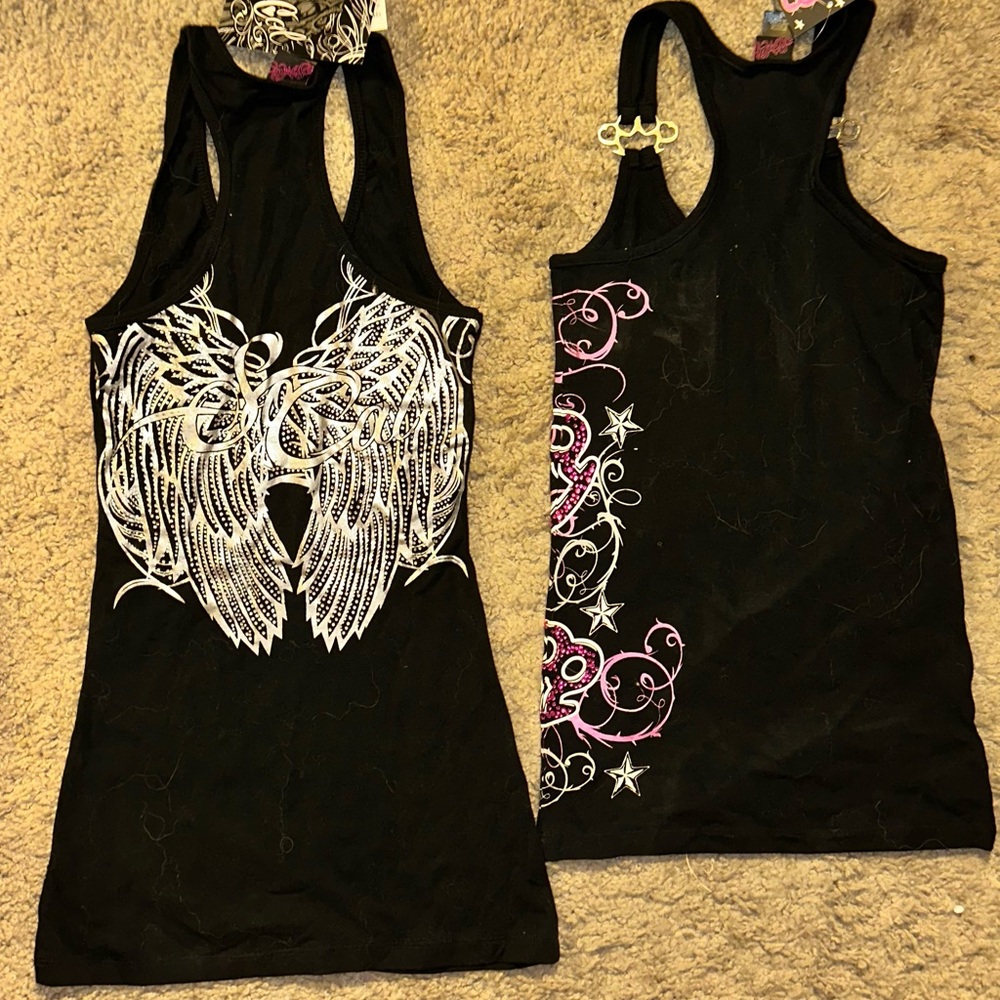 Black Angel Wing Tank Top